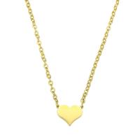 Stainless Steel Jewelry Necklace 304 Stainless Steel with 1.97inch extender chain Heart Vacuum Ion Plating fashion jewelry & for woman golden 10*9mm 2mm Length Approx 17.72 Inch Sold By PC