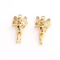 Brass Jewelry Pendants Fairy real gold plated golden Sold By PC