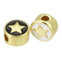 Brass Jewelry Beads Round gold color plated fashion jewelry & DIY & enamel Approx 3mm Sold By Lot