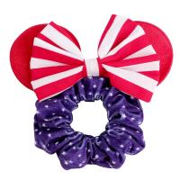 Hair Scrunchies Velveteen with Sequins Bowknot handmade for children mixed colors Sold By PC