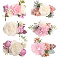 Children Hair Accessory Cloth Flower handmade 6 pieces & Girl mixed colors Sold By Set