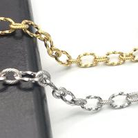 Nerezová ocel Oval řetěz, 304 Stainless Steel, Francouzský lanový řetěz & módní šperky & DIY & unisex, více barev na výběr, 11.50x7x1.60mm, 5m/Bag, Prodáno By Bag
