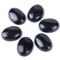 Obsidian Cabochon, Oválný, lesklý, různé velikosti pro výběr, černý, Prodáno By PC