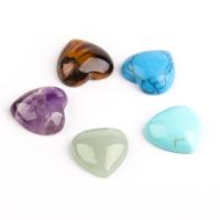 Wisior z kamieniem, Kamień naturalny, Serce, obyty, DIY & do wyboru różne materiały, dostępnych więcej kolorów, 15x15mm, sprzedane przez PC