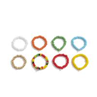 Seedbead Ring Set 8 pieces & fashion jewelry & for woman multi-colored 19mm US Ring Sold By Set