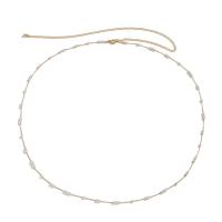 Brass Waist Chain with Plastic Pearl plated fashion jewelry & for woman Length Approx 29.5 Inch Sold By PC