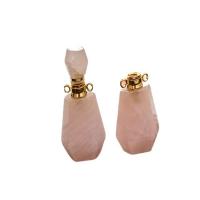 Rose Quartz Perfume Bottle Pendant with Zinc Alloy polished mixed colors 5-60mm Sold By PC