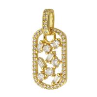 Cubic Zirconia Micro Pave Brass Pendant gold color plated fashion jewelry & DIY & micro pave cubic zirconia golden Approx 3mm Sold By Lot