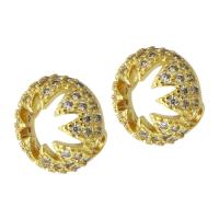 Cubic Zirconia Micro Pave Brass Beads gold color plated fashion jewelry & DIY & micro pave cubic zirconia golden Approx 2mm Sold By Lot