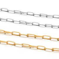 Nerezová ocel Oval řetěz, 304 Stainless Steel, módní šperky & leštěný & DIY & unisex, více barev na výběr, 12x4mm, 5m/Bag, Prodáno By Bag