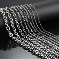 Rustfrit stål Oval Chain, 304 rustfrit stål, mode smykker & poleret & du kan DIY & Unisex & forskellig størrelse for valg, flere farver til valg, 5m/Bag, Solgt af Bag