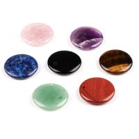 Biżuteria wisiorki kamienie, Kamień naturalny, Koło, obyty, DIY & do wyboru różne materiały, dostępnych więcej kolorów, 30mm, sprzedane przez PC