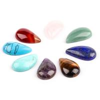 Wisior z kamieniem, Kamień naturalny, Łezka, obyty, DIY & do wyboru różne materiały & bez otworu, dostępnych więcej kolorów, 25x15x6mm, sprzedane przez PC