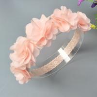 Chiffon Headband with Lace Flower cute & for children pink Inner Approx 500mm Sold By PC