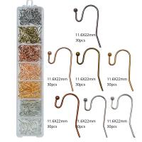 Iron Hook Earwire with Plastic Box plated DIY mixed colors nickel lead & cadmium free Approx Sold By Box