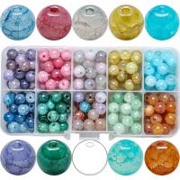 Agat pärlor, med Plastlåda, Rund, polerad, DIY, blandade färger, 8mm, Ca 200PC/Box, Säljs av Box