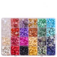 Gemstone Chips with Plastic Box irregular DIY mixed colors Approx Sold By Box