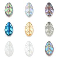 Colgantes de Cristal de Murano en Forma Planta, Hoja, chapado, Bricolaje, más colores para la opción, 7x11mm, aproximado 200PCs/Bolsa, Vendido por Bolsa