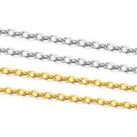 Nerezová ocel Oval řetěz, 304 Stainless Steel, módní šperky & leštěný & DIY & unisex, více barev na výběr, 5m/Bag, Prodáno By Bag
