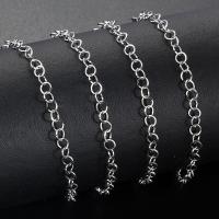 Rolo řetěz z nerezové oceli, 304 Stainless Steel, módní šperky & leštěný & DIY & unisex, Původní barva, 5m/Bag, Prodáno By Bag