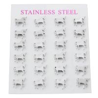 Stainless Steel Stud Earrings 304 Stainless Steel Unicorn for woman original color Sold By Set