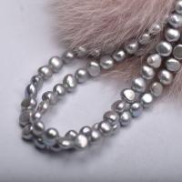 Mygtukas Kultūringas gėlavandenių perlų karoliukai, Gėlo vandens perlų, Pasidaryk pats & skirtingo dydžio pasirinkimo, sidabrinė pilka, Parduota už Apytiksliai 36-39 cm Strand