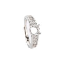 Brass Loop Ring Base plated silver color Sold By PC