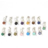 Gemstone Pendants Jewelry, Natural Stone, with Tibetan Style, Fairy, platinum color plated, different materials for choice & for woman, more colors for choice, 26x12x8mm, Sold By PC