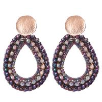 Crystal Earrings Zinc Alloy with Crystal fashion jewelry & for woman & with rhinestone nickel lead & cadmium free 63mm Sold By Pair