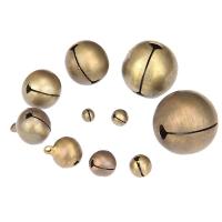 Brass Bell Pendel, Messing, ovntørrende lak, du kan DIY & forskellig størrelse for valg, antik bronze farve, nikkel, bly & cadmium fri, Hole:Ca. 4mm, Indvendig diameter:Ca. 28mm, Ca. 500pc'er/Bag, Solgt af Bag