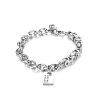 Titanium Steel Bracelet & Bangle polished Unisex silver color Length 20.5 cm Sold By PC