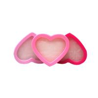 Earring Box Plastic with Sponge Heart dustproof & multihole pink Sold By PC