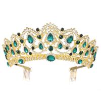Bridal Tiaras Zinc Alloy Crown gold color plated & for woman & with rhinestone Sold By PC