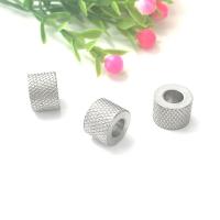 Stainless Steel Large Hole Beads 304 Stainless Steel plated DIY silver color Sold By PC