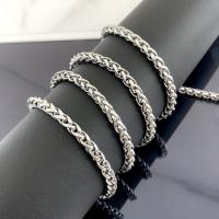 Nerezové lano řetěz, 304 Stainless Steel, módní šperky & leštěný & DIY & unisex & různé velikosti pro výběr, Původní barva, 5m/Bag, Prodáno By Bag