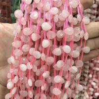 Φυσικό ροζ χαλαζία χάντρες, Rose Quartz, Teardrop, DIY & διαφορετικό μέγεθος για την επιλογή & πολύπλευρη, ροζ, Sold Per Περίπου 14.96 inch Strand