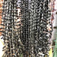 Prirodni Crna ahat perle, Crna Agate, Suza, možete DIY & različite veličine za izbor, crn, Prodano Per Približno 14.96 inčni Strand