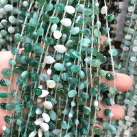 Natürliche grüne Achat Perlen, Grüner Achat, Tropfen, DIY & verschiedene Größen vorhanden, grün, verkauft per ca. 14.96 ZollInch Strang