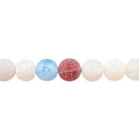 Perles agates effloresces naturelles , agate effleurant, Rond, poli, DIY & normes différentes pour le choix, couleurs mélangées, Vendu par Environ 14.96 pouce brin