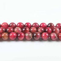 Tiger Eye Beads, Runde, poleret, du kan DIY, kirsebær, 8mm, Solgt Per Ca. 14.96 inch Strand