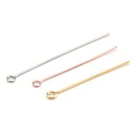 Stainless Steel Eyepins 304 Stainless Steel Stick Galvanic plating fashion jewelry & DIY & Unisex & machine polishing Sold By PC