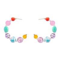 Porcelain Earrings Zinc Alloy with Porcelain & Resin & Plastic Pearl fashion jewelry & for woman nickel lead & cadmium free Sold By Pair