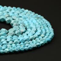 Synthetische Türkis Perle, rund, poliert, Star Cut Faceted & DIY & verschiedene Größen vorhanden, blau, verkauft per ca. 14.96 ZollInch Strang