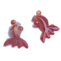 Agate Jewelry Pendants Goldfish Carved Unisex Sold By PC
