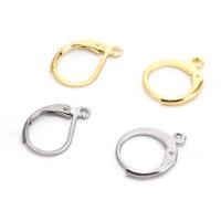 Stainless Steel Lever Back Earring Component 316L Stainless Steel Round Galvanic plating fashion jewelry & polished & DIY & Unisex Sold By PC