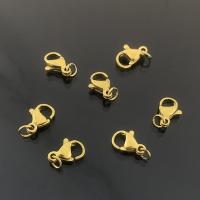 Stainless Steel Lobster Claw Clasp, 304 Stainless Steel, Vacuum Ion Plating, polished & DIY & different size for choice, golden, Sold By PC