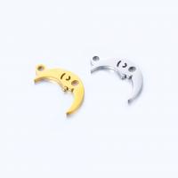 Stainless Steel Pendants 304 Stainless Steel Moon Vacuum Ion Plating fashion jewelry & DIY Sold By Bag
