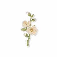 Freshwater Pearl Brooch Zinc Alloy with Freshwater Pearl & Resin Flower 18K gold plated Tole Paintng & for woman Sold By PC