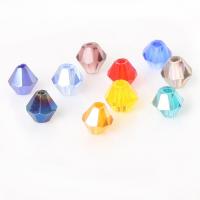 Doppelkegel Kristallperlen, Kristall, DIY & facettierte, mehrere Farben vorhanden, 6mm, ca. 10StrangStrang/Tasche, verkauft von Tasche
