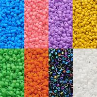 Regnbue glas frø perler, Glas Seed Beads, ovntørrende lak, du kan DIY, flere farver til valg, 2mm, Ca. 1900pc'er/Bag, Solgt af Bag